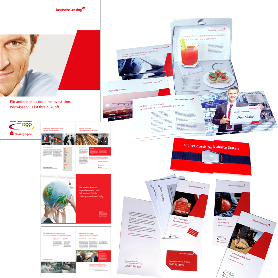 Graphic-Design – Brochures and Mailings for the Deutsche Leasing